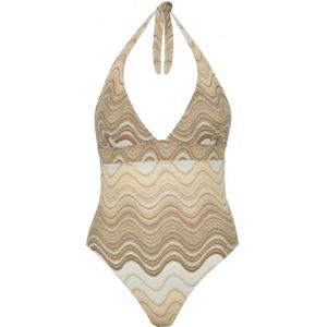 Saint Barth, Dames, Badkleding, Beige, Maat: M Polyamide,