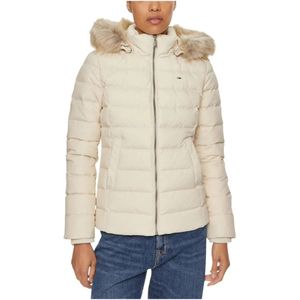 Tommy Jeans, Dames, Jassen, Wit, Maat: S Poliester,