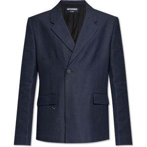 Jacquemus, Heren, Jassen, Blauw, Maat: S Viscose,