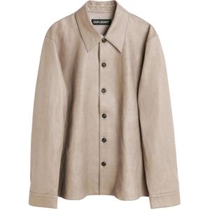 Our Legacy, Heren, Jassen, Beige, Maat: L Leer,