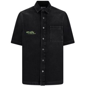 Off White, Heren, Overhemden, Zwart, Maat: S