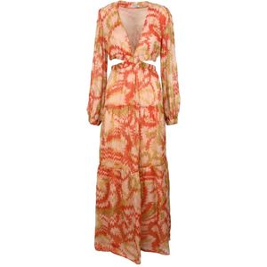 Dondup, Dames, Jurken, Veelkleurig, Maat: M Chiffon,