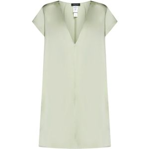 Fabiana Filippi, Dames, Blouses & Shirts, Groen, Maat: 2XS Satijn,