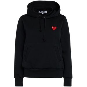Comme des Garçons Play, Dames, Sweatshirts & Hoodies, Zwart, Maat: L Poliester,