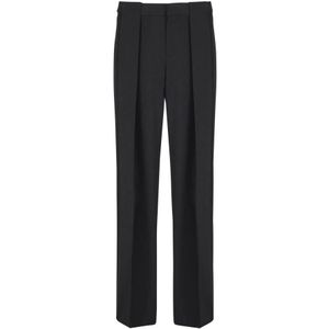 Balmain Geplooide grain de poudre broek , Black , Heren , Maat: M