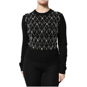 Dolce & Gabbana, Dames, Truien, Zwart, Maat: 2XS Kasjmier,