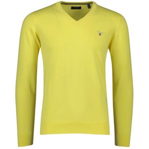 Gant, Heren, Truien, Geel, Maat: 5XL Katoen,