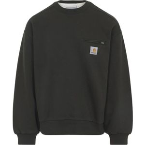 Carhartt Wip, Heren, Sweatshirts & Hoodies, Groen, Maat: M Katoen,