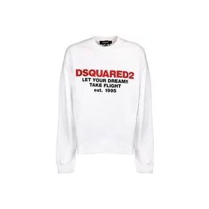 Dsquared2 Witte Regular Fit Sweatshirt , White , Dames , Maat: S