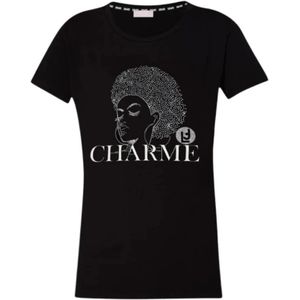 Liu Jo, Dames, Tops, Zwart, Maat: XS Katoen,