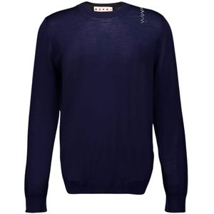 Marni, Heren, Truien, Blauw, Maat: M Wol,