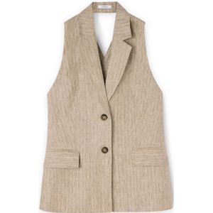 Motivi, Dames, Jassen, Beige, Maat: XS Linnen,