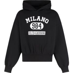 Dolce & Gabbana, Heren, Sweatshirts & Hoodies, Zwart, Maat: L Jersey,