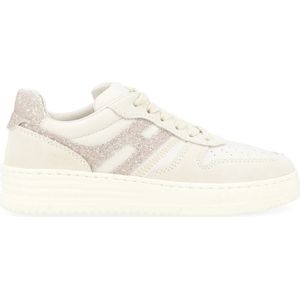 Hogan Ivoor en Goud Retro Sneaker Model H630 , White , Dames , Maat: 35 EU