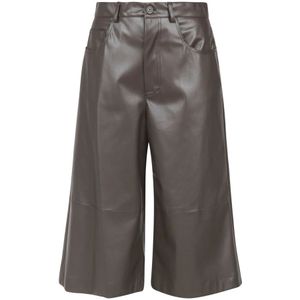 Ottod'Ame, Dames, Korte broeken, Bruin, Maat: 2XS Leer,
