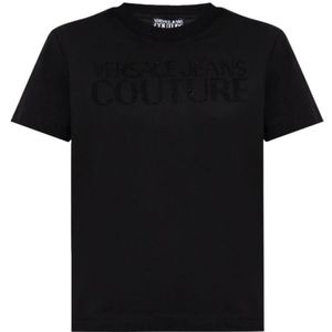 Versace Jeans Couture, Dames, Tops, Zwart, Maat: M Katoen,