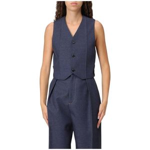 Bottega Veneta, Dames, Jassen, Blauw, Maat: 2XS