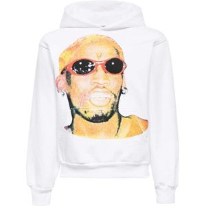 Vlone, Heren, Sweatshirts & Hoodies, Wit, Maat: XL Katoen,