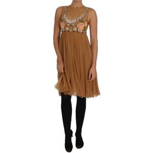 Dolce & Gabbana - A-lijn Jurk - Bruin - Zijde