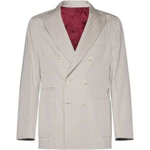 Brunello Cucinelli, Heren, Jassen, Beige, Maat: 2XL Katoen,