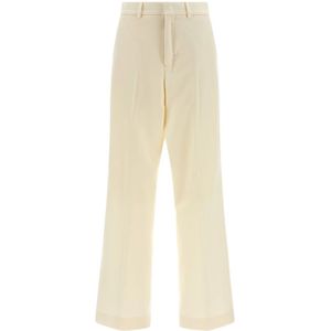 Ami Paris, Dames, Broeken, Beige, Maat: 3XS Wol,