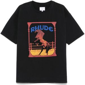 Rhude, Heren, Tops, Zwart, Maat: M