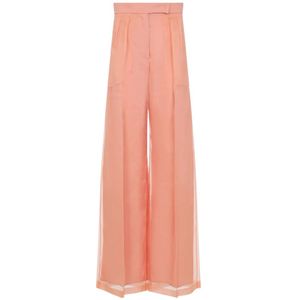 Max Mara, Dames, Broeken, Roze, Maat: XS Zijde,