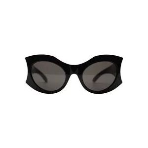 Balenciaga Ronde zonnebril met grijze lenzen , Black , Dames , Maat: ONE Size