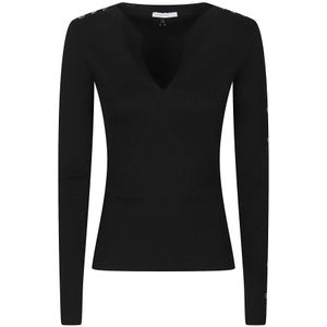 Patrizia Pepe, Dames, Truien, Zwart, Maat: L Viscose,