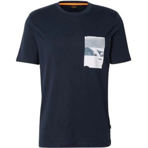 Hugo - Container T-shirt - Blauw - Heren - Katoen