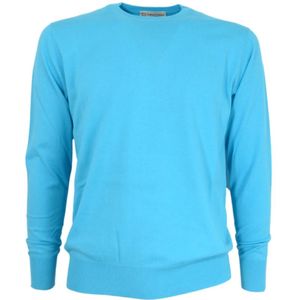 Cashmere Company, Heren, Truien, Blauw, Maat: 3XL Katoen,