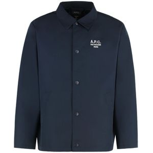A.p.c. - Logo Overshirt - Tussenjas - Blauw - Katoen