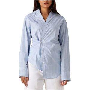 Róhe, Dames, Blouses & Shirts, Blauw, Maat: M