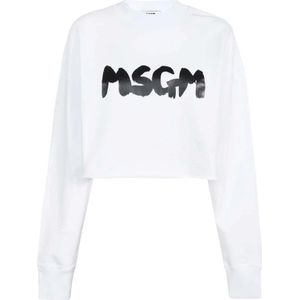 Msgm, Dames, Tops, Wit, Maat: 2XS Katoen,
