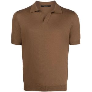 Tagliatore, Heren, Tops, Bruin, Maat: 2XL Katoen,