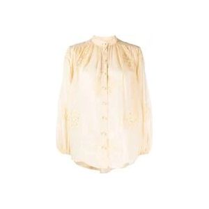 Zimmermann Bloemenborduurwerk Blouse , Beige , Dames , Maat: L