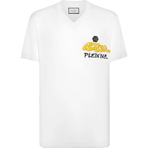 Philipp Plein, Heren, Tops, Wit, Maat: S Katoen,