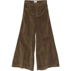 True Avenue, Dames, Broeken, Groen, Maat: W24 Corduroy,