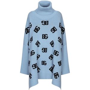 Dolce & Gabbana, Dames, Truien, Blauw, Maat: S Wol,