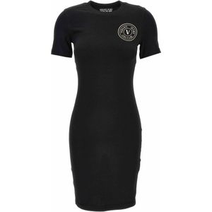 Versace Jeans Couture - Elegante T-shirt Jurk - Zwart - Katoen