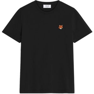 Maison Kitsuné, Dames, Tops, Zwart, Maat: L Katoen,