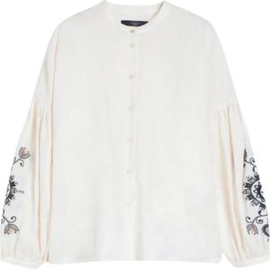 Weekend Max Mara, Dames, Blouses & Shirts, Beige, Maat: 3XS Linnen,