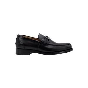 Versace Zwarte Loafer Schoenen met La Greca Print , Black , Heren , Maat: 41 1/2 EU