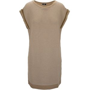 Elisabetta Franchi, Dames, Jurken, Beige, Maat: S Viscose,