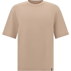 Boggi Milano - Shirt - Greige - Effen - Normale Pasvorm - Halve Mouw