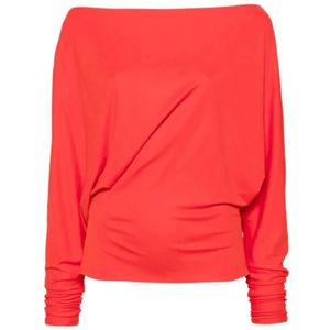 Khaite, Dames, Blouses & Shirts, Rood, Maat: S Viscose,
