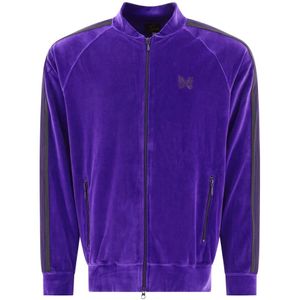Needles, Heren, Sweatshirts & Hoodies, Paars, Maat: M Velours,