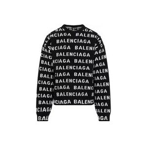 Balenciaga Wol Crewneck Sweater , Black , Heren , Maat: S