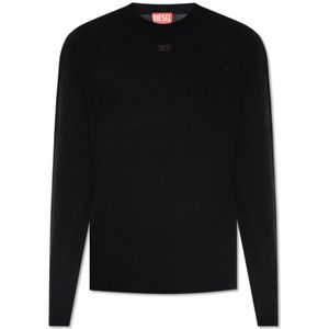 Diesel, Heren, Truien, Zwart, Maat: L Wol,