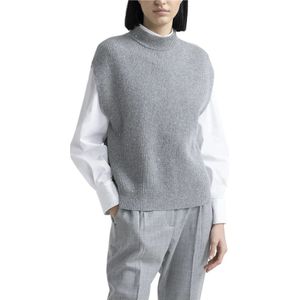 Peserico, Dames, Truien, Grijs, Maat: S Wol,